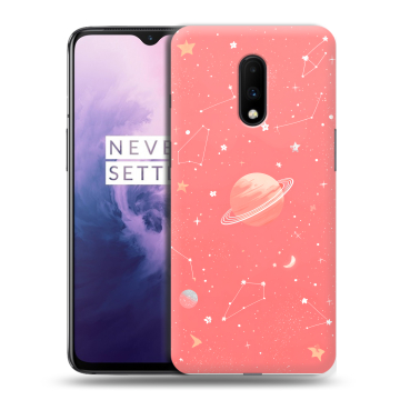 Силиконовый чехол на OnePlus 7 с принтом Розовый космос