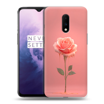 Силиконовый чехол на OnePlus 7 с принтом Розовая роза