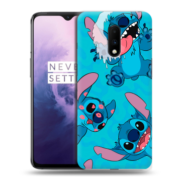 Силиконовый чехол на OnePlus 7 с принтом Лило и Стич
