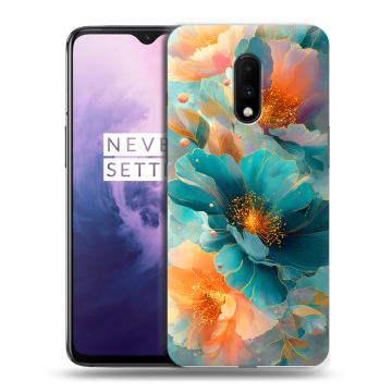 Силиконовый чехол на OnePlus 7 с принтом Цветы