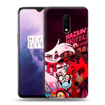 Силиконовый чехол на OnePlus 7 с принтом Hazbin Hotel Отель Хазбин