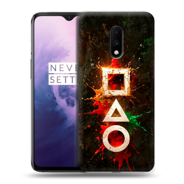 Силиконовый чехол на OnePlus 7 с принтом Squid Game Игра кальмара
