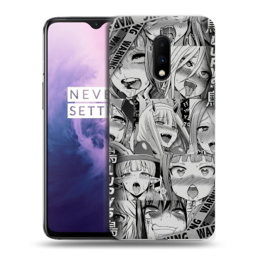 Силиконовый чехол на OnePlus 7 с принтом Ahegao Ахегао Аниме