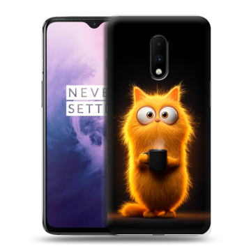 Силиконовый чехол на OnePlus 7 с принтом Смешной кот Силиконовый чехол на OnePlus 7 с принтом Смешной кот