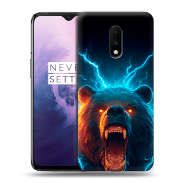 Силиконовый чехол на OnePlus 7 с принтом Медведь