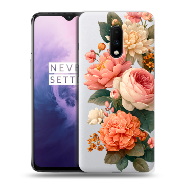 Силиконовый чехол на OnePlus 7 с принтом цветы