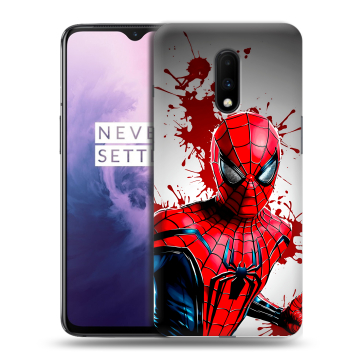 Силиконовый чехол на OnePlus 7 с принтом Spiderman Человек паук