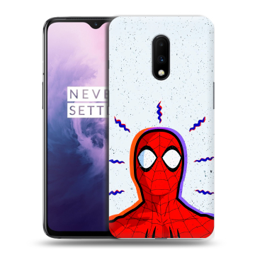 Силиконовый чехол на OnePlus 7 с принтом Spiderman Человек паук
