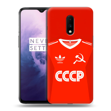 Силиконовый чехол на OnePlus 7 с принтом Флаг Герб СССР