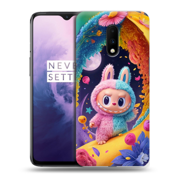 Силиконовый чехол на OnePlus 7 с принтом Labubu Лабубу Силиконовый чехол на OnePlus 7 с принтом Labubu Лабубу