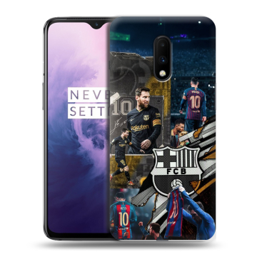 Силиконовый чехол на OnePlus 7 с принтом Messi Barcelona Силиконовый чехол на OnePlus 7 с принтом Messi Barcelona