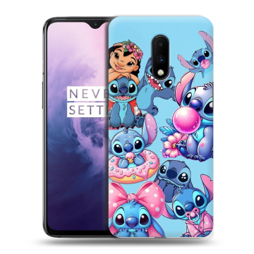 Силиконовый чехол на OnePlus 7 с принтом Лило и Стич