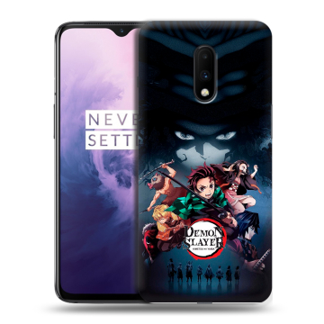 Силиконовый чехол на OnePlus 7 с принтом Demon Slayer Клинок рассекающий демонов Силиконовый чехол на OnePlus 7 с принтом Demon Slayer Клинок рассекающий демонов