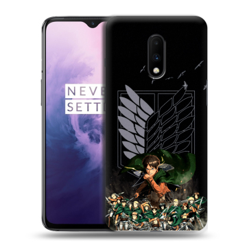 Силиконовый чехол на OnePlus 7 с принтом Атака титанов Силиконовый чехол на OnePlus 7 с принтом Атака титанов