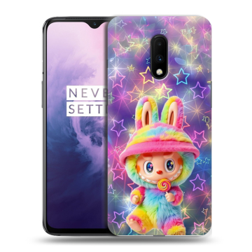 Силиконовый чехол на OnePlus 7 с принтом Labubu Лабубу Силиконовый чехол на OnePlus 7 с принтом Labubu Лабубу