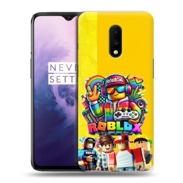 Силиконовый чехол на OnePlus 7 с принтом Roblox Роблокс Силиконовый чехол на OnePlus 7 с принтом Roblox Роблокс