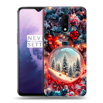 Силиконовый чехол на OnePlus 7 с принтом Новый год