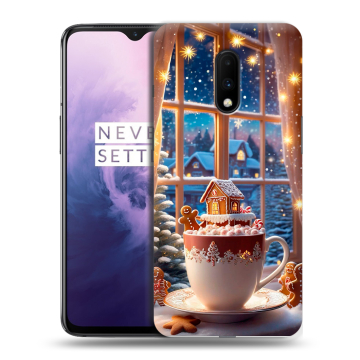 Силиконовый чехол на OnePlus 7 с принтом Новый год
