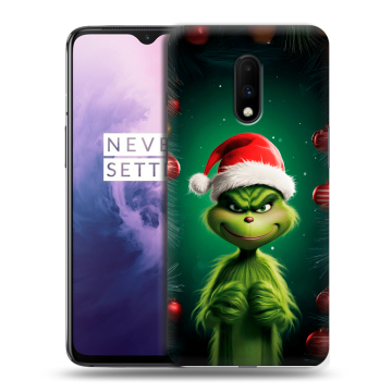 Силиконовый чехол на OnePlus 7 с принтом Гринч Новый год Рождество