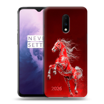 Силиконовый чехол на OnePlus 7 с принтом Новый год