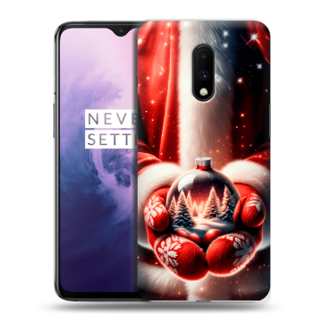Силиконовый чехол на OnePlus 7 с принтом Новый год