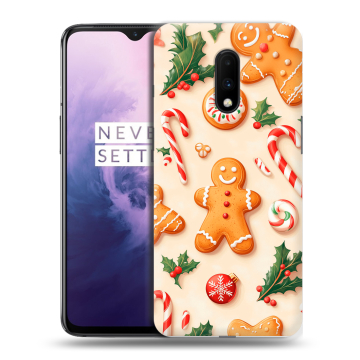 Силиконовый чехол на OnePlus 7 с принтом Новый год