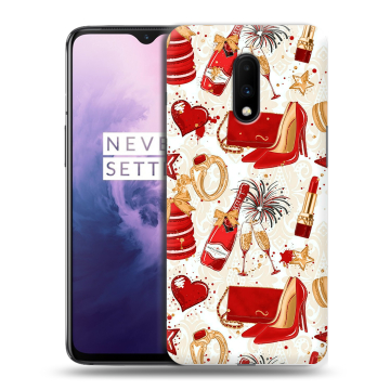 Силиконовый чехол на OnePlus 7 с принтом Новый год
