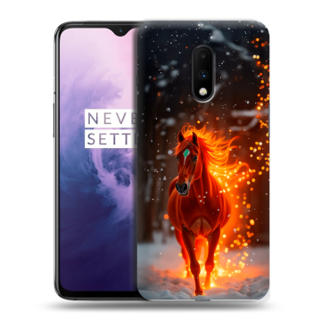Силиконовый чехол на OnePlus 7 с принтом Новый год