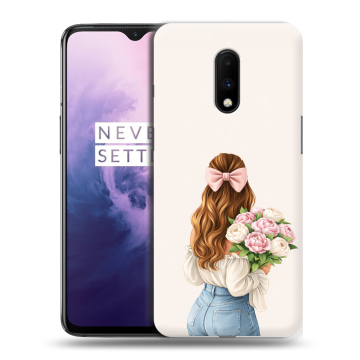 Силиконовый чехол на OnePlus 7 с принтом женский