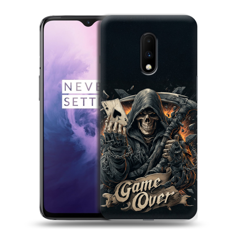 Силиконовый чехол на OnePlus 7 с принтом Скелет карты Силиконовый чехол на OnePlus 7 с принтом Скелет карты