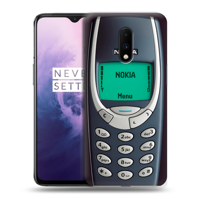 Силиконовый чехол на OnePlus 7 с принтом Старый телефон Силиконовый чехол на OnePlus 7 с принтом Старый телефон