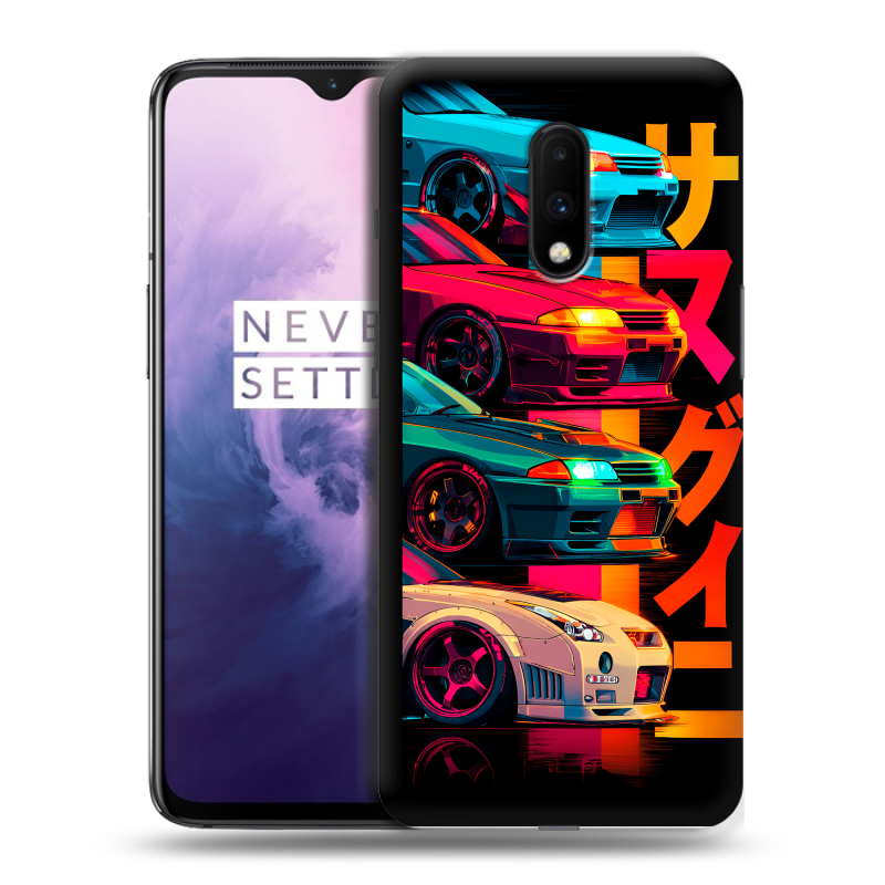 Силиконовый чехол на OnePlus 7 с принтом Гоночные машины Силиконовый чехол на OnePlus 7 с принтом Гоночные машины