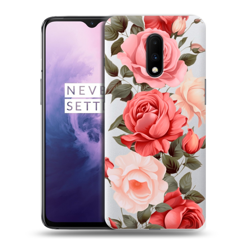 Силиконовый чехол на OnePlus 7 с принтом Розы Силиконовый чехол на OnePlus 7 с принтом Розы