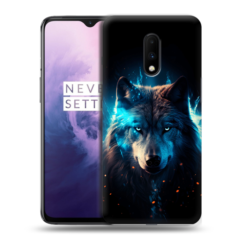Силиконовый чехол на OnePlus 7 с принтом Волк ночной Силиконовый чехол на OnePlus 7 с принтом Волк ночной