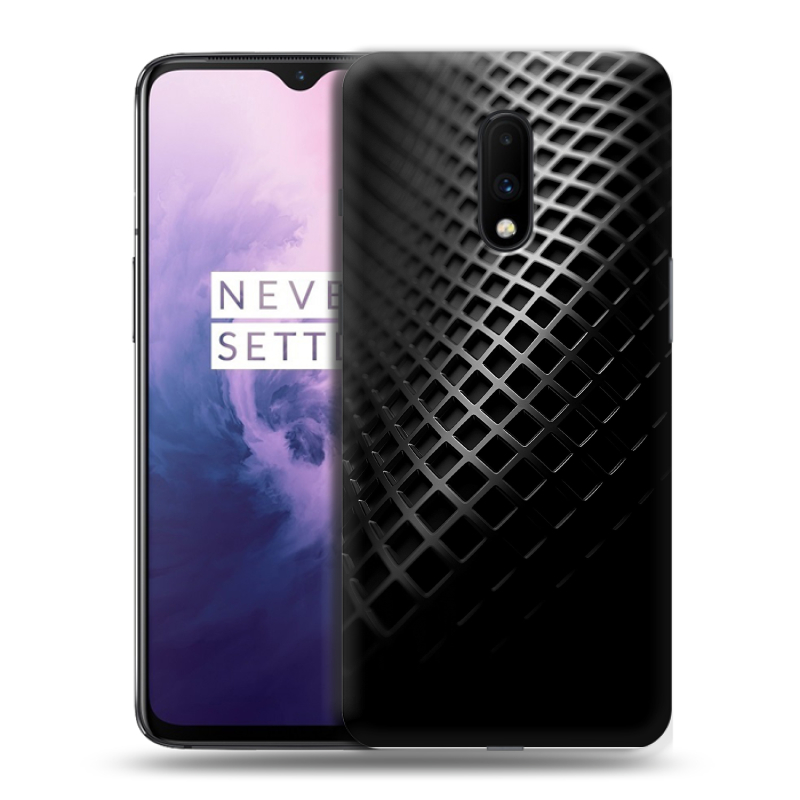 Пластиковый чехол на OnePlus 7 с принтом Текстура металла Пластиковый чехол на OnePlus 7 с принтом Текстура металла