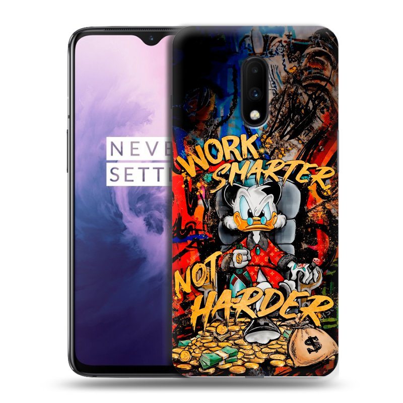 Силиконовый чехол на OnePlus 7 с принтом Дональд Дак Деньги Силиконовый чехол на OnePlus 7 с принтом Дональд Дак Деньги
