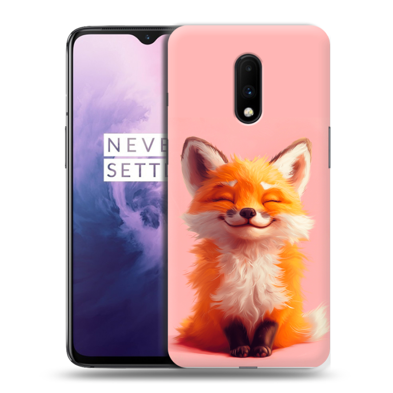 Силиконовый чехол на OnePlus 7 с принтом милая лиса Силиконовый чехол на OnePlus 7 с принтом милая лиса