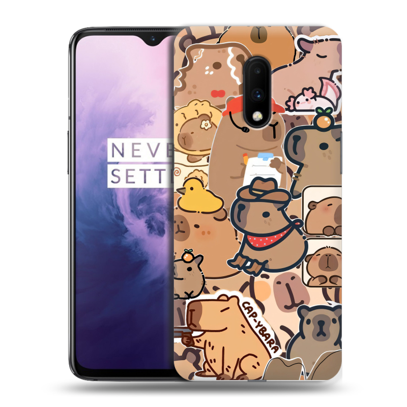 Пластиковый чехол на OnePlus 7 с принтом капибара Пластиковый чехол на OnePlus 7 с принтом капибара