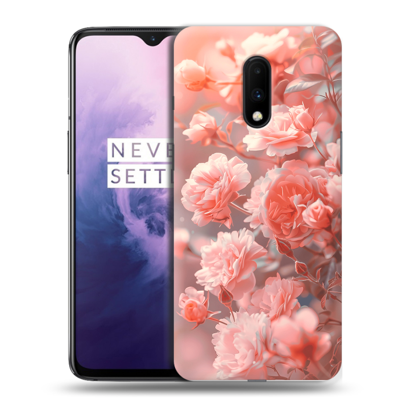 Пластиковый чехол на OnePlus 7 с принтом Розы цветы Пластиковый чехол на OnePlus 7 с принтом Розы цветы