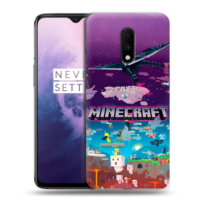 Пластиковый чехол на OnePlus 7 с принтом Майнкрафт Minecraft Пластиковый чехол на OnePlus 7 с принтом Майнкрафт Minecraft