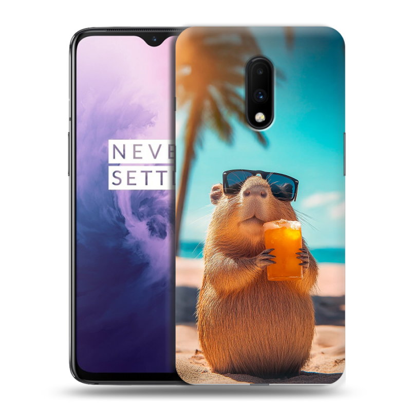 Силиконовый чехол на OnePlus 7 с принтом Капибара Силиконовый чехол на OnePlus 7 с принтом Капибара