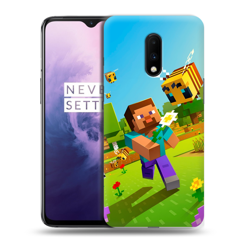 Силиконовый чехол на OnePlus 7 с принтом Майнкрафт Minecraft Силиконовый чехол на OnePlus 7 с принтом Майнкрафт Minecraft