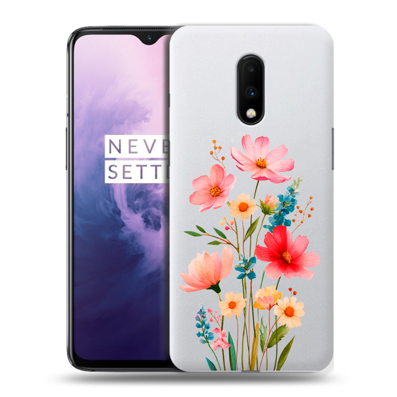 Пластиковый чехол на OnePlus 7 с принтом Цветы Пластиковый чехол на OnePlus 7 с принтом Цветы