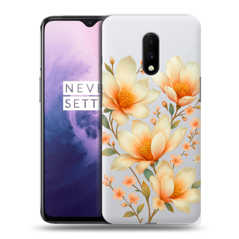 Пластиковый чехол на OnePlus 7 с принтом Цветы Пластиковый чехол на OnePlus 7 с принтом Цветы