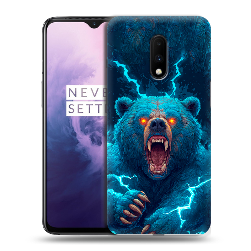 Силиконовый чехол на OnePlus 7 с принтом Медведь Силиконовый чехол на OnePlus 7 с принтом Медведь