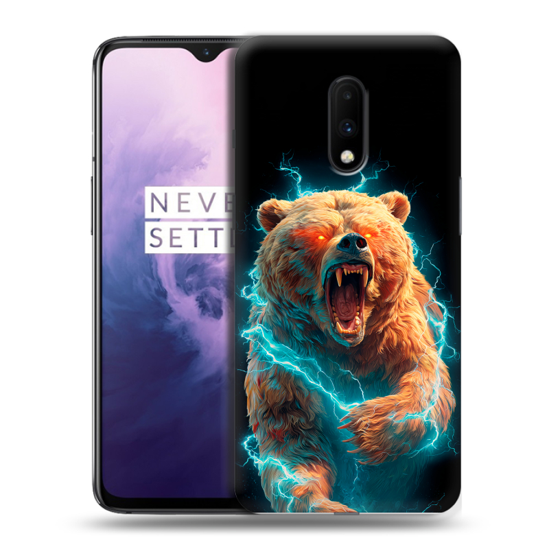 Пластиковый чехол на OnePlus 7 с принтом Медведь Пластиковый чехол на OnePlus 7 с принтом Медведь