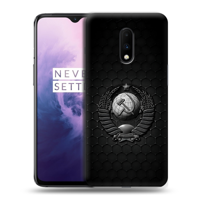Силиконовый чехол на OnePlus 7 с принтом Герб Флаг СССР Силиконовый чехол на OnePlus 7 с принтом Герб Флаг СССР