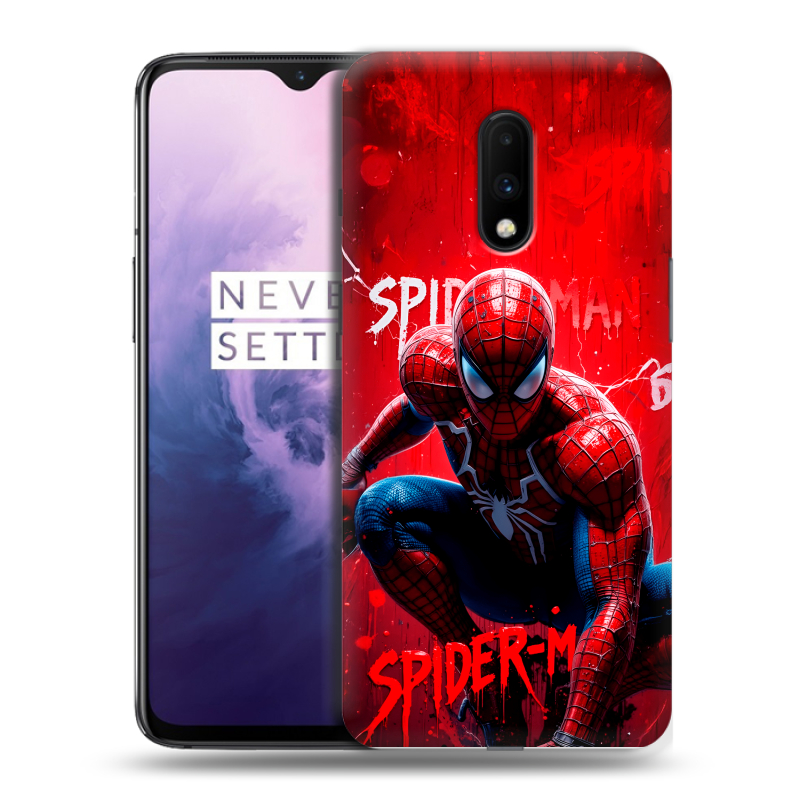 Силиконовый чехол на OnePlus 7 с принтом Spiderman Человек паук Силиконовый чехол на OnePlus 7 с принтом Spiderman Человек паук