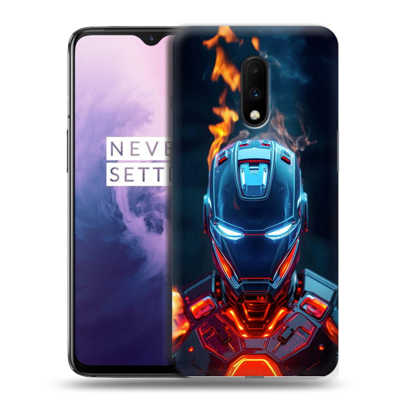 Пластиковый чехол на OnePlus 7 с принтом IronMan Железный человек Пластиковый чехол на OnePlus 7 с принтом IronMan Железный человек