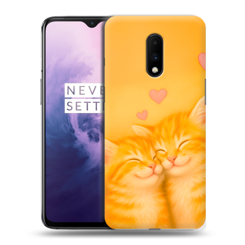 Пластиковый чехол на OnePlus 7 с принтом Милые котята Пластиковый чехол на OnePlus 7 с принтом Милые котята